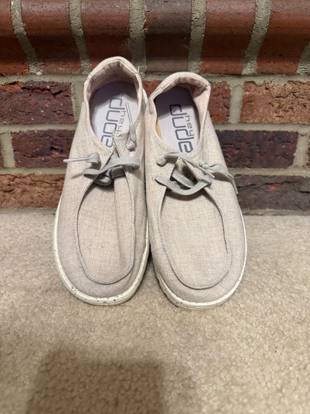 Hey Dude Wally Linen Slip-On Shoes in Light Beige